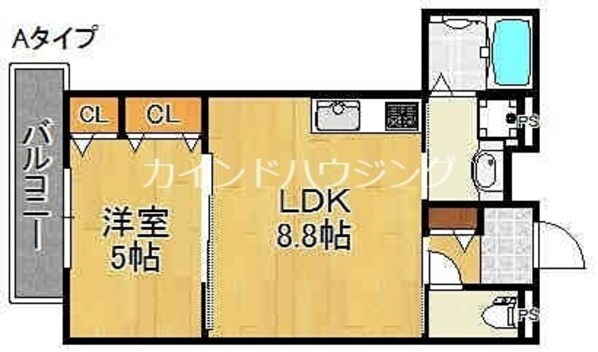 住吉東駅 徒歩5分 1階の物件間取画像